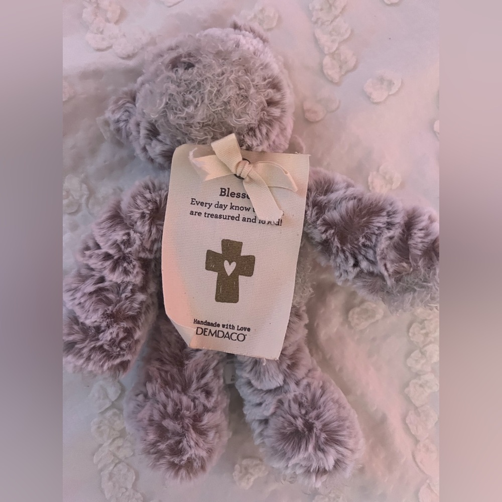 Demdaco grey Plush Bear